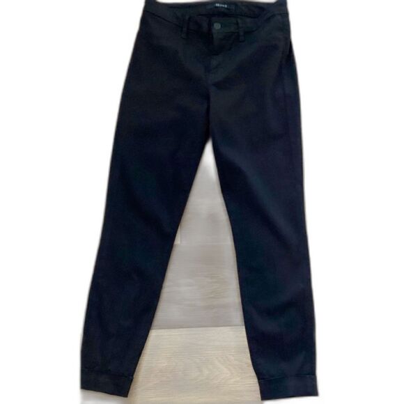J Brand Jeans Women’s Size Waist 27 Color Black Mid- Rise Anja Cuffed Crop - Picture 1 of 10
